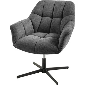 Křeslo Moderní industriální výškově nastavitelné otočné křeslo Mariposa s prošívaným šedým textilním potahem 76 cm