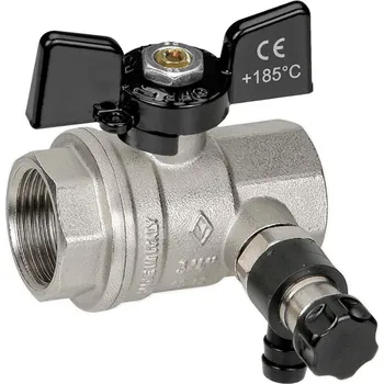 Vodovodní kohout Bugatti Kohout kulový Oregon 185°C s vypouštěním s motýlem FF 1/2", PN64, 03320009