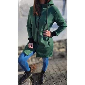 Dámská mikina Kulišárny Dámský WARM kabát lahvově zelená VELIKOST: 36