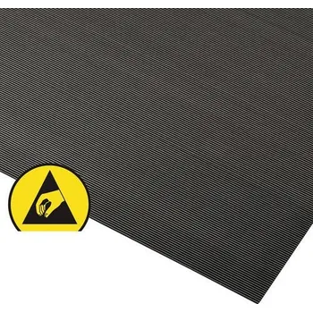 Notrax Antistatická podložka Rib ‘n’ Roll™ ESD, černá, 120 x 150 cm