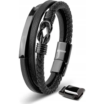 Náramek Pánský kožený náramek Serasar černý