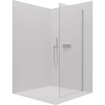 CERANO - Sprchová zástěna pro dveře Santoro L/P - 6 mm - černá matná, mléčné sklo - 70x195 cm - jednodílná pevná