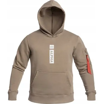 Pánská mikina Mikina s kapucí Alpha Industries Alpha Puff Print Hoodie Vintage Sand 3XL