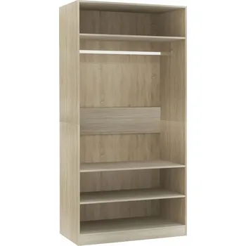 Šatní skříň Skříň s tyčí a policemi, dub Sonoma, 100 x 50 x 200 cm