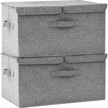 Úložný box Skládací Úložné Boxy s Držadlem, Šedé, 50x30x25 cm