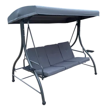 Zahradní houpačka ZAHRADNÍ HOUPAČKA 194 x 120 x 174 CM ANTRACITOVÁ S PRÉMIOVOU FUNKCÍ LOUNGE *3156