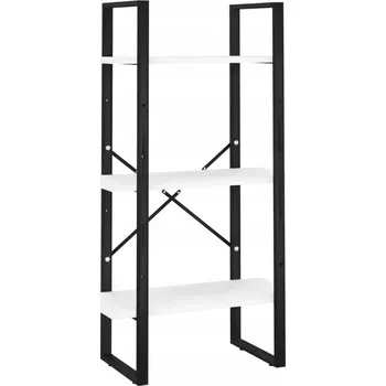 regál Univerzální regál, bílý, kovový s policemi 60x30x105 cm