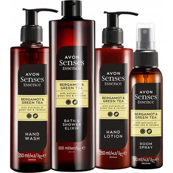 Kosmetická sada AVON SENSES ESSENCE SADA: ELIXÍR, MÝDLO, KRÉM NA RUCE, SPREJ - BERGAMOT