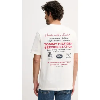 Pánské tričko Bavlněné tričko Tommy Hilfiger MW0MW41460 béžová 01C, vel. XXL