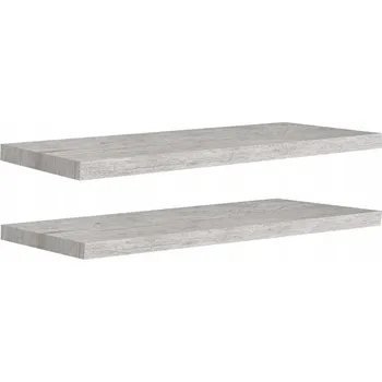 police Nástěnná police MDF a kov, šedá betonu, 80x23,5x3,8 cm