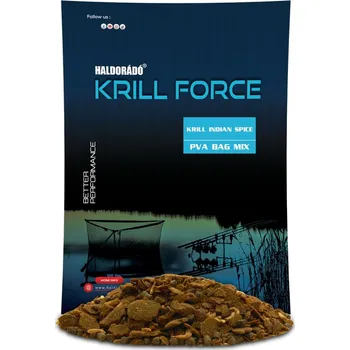 Návnadová surovina Haldorádó Vnadící směs Krill Force PVA Bag Mix 600g Krill Indian Spice