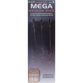 Rybářský háček ESP návazce Mega Method Rigs vel. 8 Barbless