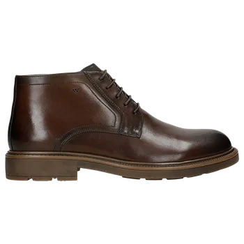 Pánské polobotky Hnědé Pánské Kotníkové Boty Z Lícové Kůže Wojas 2413052 40