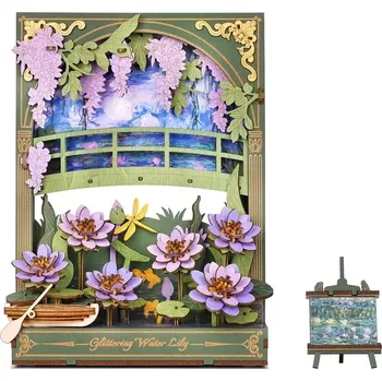 3D puzzle RoboTime 3D dřevěná skládačka Třpytivé lekníny