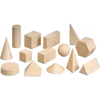 Dřevěná hračka Wissner Dřevěná sada geometrických těles 14 ks