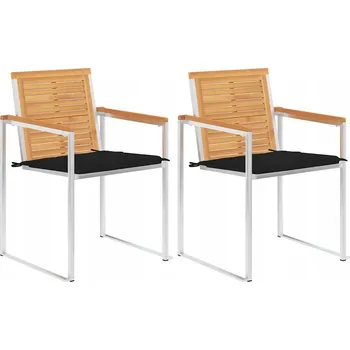 Zahradní židle z teakového dřeva s polštáři, 60 x 56 x 85 cm