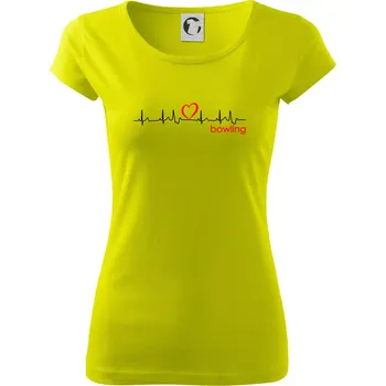 Dámské tričko Moje srdce bije pro Bowling - Dámské triko Pure - S ( Limetková )