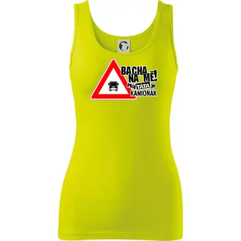 Dámské tričko Bacha na mě! Můj táta je kamioňák - Dámské tílko - XL ( Limetková )