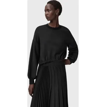 Dámská mikina Mikina AllSaints dámská, černá barva, hladká, W093JD 99X, vel. XS