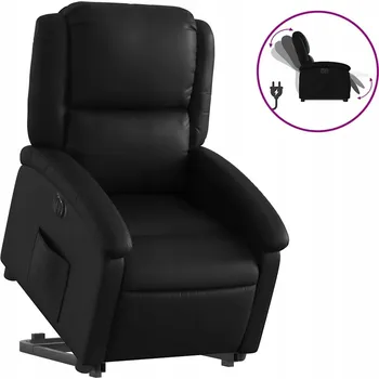 Křeslo Rozkládací křeslo pro seniory s funkcí zvedání, černé, 71x86,5x99,5 cm