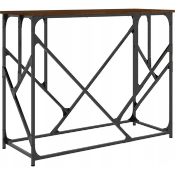 Konferenční stolek Konzolový stolek s nastavitelnými nožičkami, hnědý dub, 100x40x80 cm