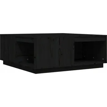 Konferenční stolek Konferenční stolek z masivního borovicového dřeva, černý, 100 x 101 x 40,5 cm