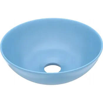Umyvadlo na desku kulaté matné světle modré keramické 280x100 mm