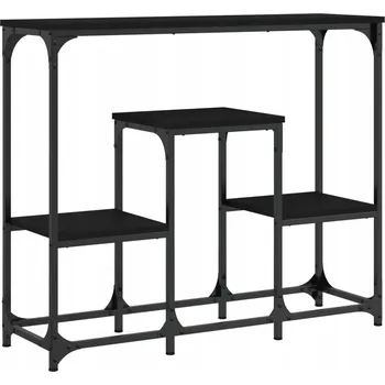 Konferenční stolek Konzolový stolek z dřevotřísky a oceli, černý, 89,5x28x76 cm