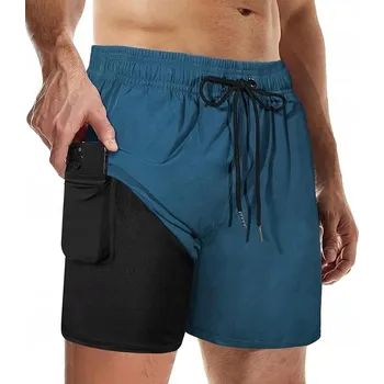 Pánské plavecké Kraťasy , plážové kraťasy, 2 v 1, tréninkové, kapsy, vel L