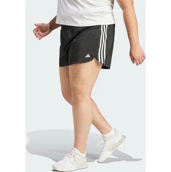 ADIDAS Šortky Pacer Training 3-Stripes Woven High-Rise (plus size) 3XL BÍLÁ|ČERNÁ