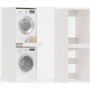 Koupelnový nábytek Koupelnová skříňka nad pračku/sušičku DANTE 187 x 65 x 66 cm s policí, bílá