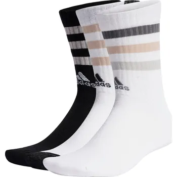 Pánské ponožky ADIDAS Ponožky Bold 3-Stripes Cushioned Crew – 3 páry 39/41 BÍLÁ|ČERNÁ