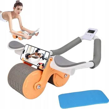 KOLEČKO NA CVIČENÍ BŘIŠNÍCH SVALŮ S OPĚRKOU PRO LOKTY A PRUŽINOVÝM TLUMIČEM