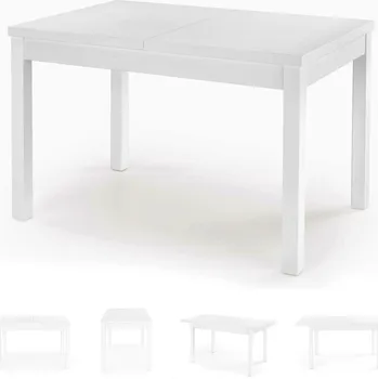 Jídelní stůl Obdélníkový rozkládací stůl Savona 120x75 cm, bílý, do kuchyně, obývacího pokoje nebo jídelny