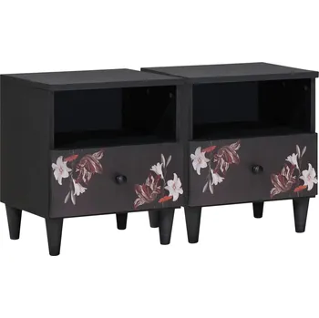 Noční stolek vidaXL Noční stolek 2 pcs Hnědá 40 x 33 x 46 cm Masivní mangové dřevo