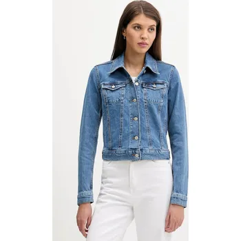 Dámská casual bunda Džínová bunda Tommy Jeans modrá barva, přechodná, DW0DW22489 55J, vel. S