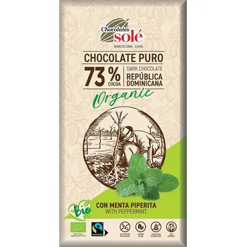 Čokoláda Solé Bio hořká čokoláda s mátou SOLE 100g