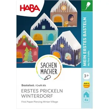 Záložka Haba Kreativní sada První propichování papíru zimní vesnička
