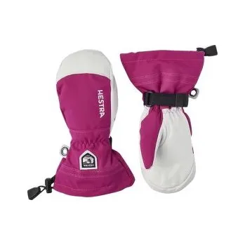Rukavice Hestra Army Leather Heli Ski Jr. Mitt Fuchsia fialová 6 US