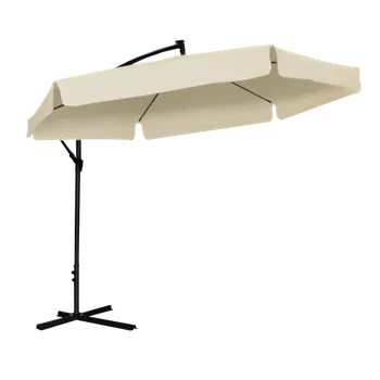 Slunečník ZAHRADNÍ SLUTEČNÍK 3 M BÉŽOVÝ 'BANÁN' S KRYTEM S LED *1503