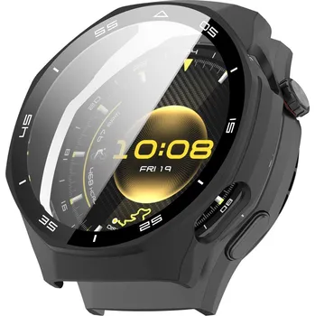 Příslušenství k chytrým hodinkám VSECHNONAMOBIL 128817 PC FULL COVER Plastový kryt se sklem pro Huawei Watch GT 6 Pro 46mm černý