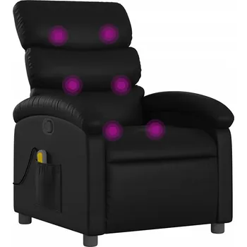 Křeslo Rozkládací masážní křeslo s vibrační funkcí, černé, 70x92x99,5 cm