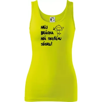Dámské tričko Můj brácha má skvělou ségru - Dámské tílko - 2XL ( Limetková )