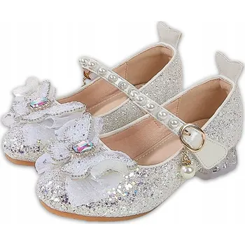 Dívčí bačkory LESKLÉ STŘEVÍČKY SLAVNOSTNÍ BOTIČKY PRO DÍVKU LEDOVÉ KRÁLOVSTVÍ 26