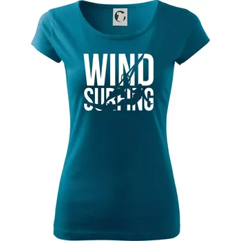 Dámské tričko Windsurfing nápis - Dámské triko Pure - XS ( Petrolejová )
