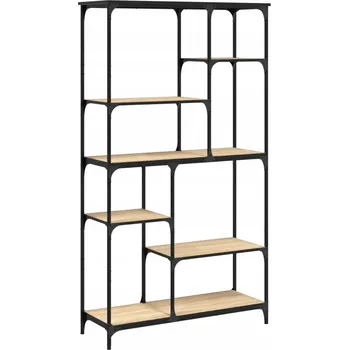 Knihovna Industriální knihovna z materiálu na bázi dřeva, Ocel, Dub Sonoma 99