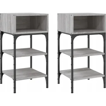 Noční stolek Noční stolek s nastavitelnými nožičkami, šedý dub sonoma, 35x34.5x70 cm