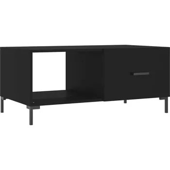 Konferenční stolek Konferenční stolek z dřevěného materiálu a železnými nohami, černý, 90x50 cm