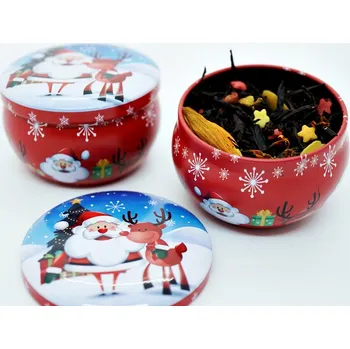 Vánoční dekorace VÁNOČNÍ PLECHOVKA S ČAJEM červená Vánoce jako dárek pozornost