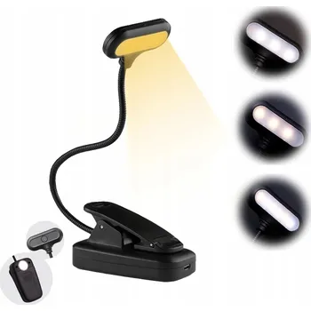 Lampička LAMPKA DO CZYTANIA KNIH USB NOČNÍ LAMPA S KLIPEM ZDRAVÁ PRO OČI 6 LED